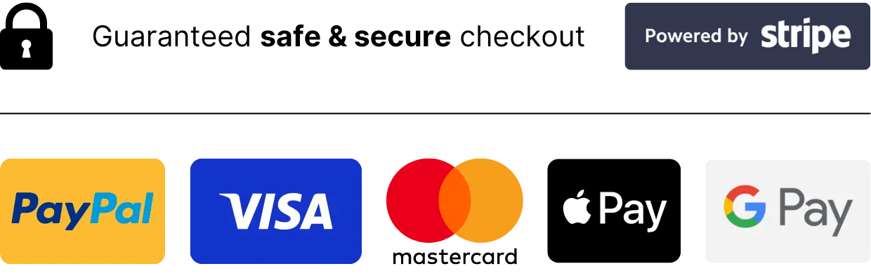 Secure payments by Stripe